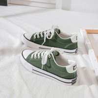 帆布鞋女学生韩版2021年春夏季新款薄款女鞋百搭潮鞋ulzzang板鞋 橄榄绿 35