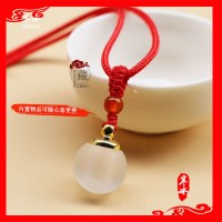 朱砂瓶随身空瓶开磨砂玻璃瓶光空心吊坠情侣项链可打开装东西互赠 磨砂水晶瓶 球形 配红绳 收藏优 先发..