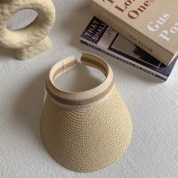 2021夏季新款空顶女士成人空顶帽户外登山防晒遮阳清新时尚草帽 卡其色 均码