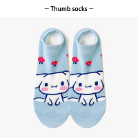 thumbsocks船袜女ins潮 创意卡通可爱日系袜子女士夏季薄款短袜 三只小花 均码-全店袜子任选3双