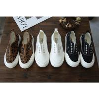 [人手一双 超百搭] 减龄一脚蹬帆布鞋 女士软底布面休闲鞋 微瑕(豹纹) 35