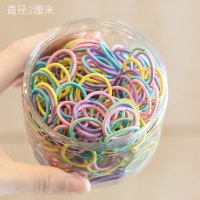 韩国儿童扎头皮筋发圈小女孩婴儿拇指头绳女宝宝不伤发发绳发饰品 罐装春天色小小圈发绳(100根)