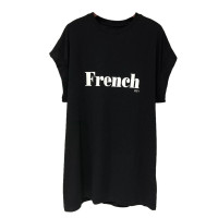 2021夏装新款字母印花宽松韩范中长款下衣失踪飞飞袖短袖t恤女潮 白色 M