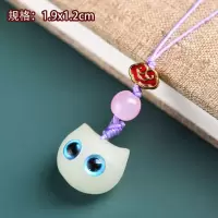 黑檀木卡通小猫头小牛吊坠刻字男女士情侣项坠紫檀毛衣链礼物项链 夜光珠小猫(小)