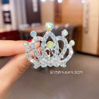 公主小皇冠头饰儿童女童宝宝王冠发饰韩版发梳插梳水钻生日头饰 五环水钻