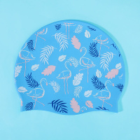 泳帽女防水不勒头男士女士成人专业防水护耳硅胶时尚泳帽游泳装备 蓝色
