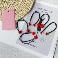 好质量长发绳套装 儿童发饰学生马尾扎 扎辫子橡皮筋皮套发圈5根 红色套5根装