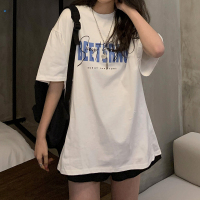 港风潮牌字母印花短袖t恤女2021宽松韩版ins潮原宿风chic半袖上衣 白色 M