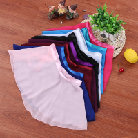 儿童舞蹈服一片纱裙幼儿成人练功纱裙皮筋松紧腰雪纺围裙芭蕾配饰 白色 白色松紧带款 130码(身高100-130)