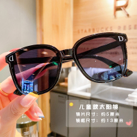 亲子墨镜时尚儿童防紫外线眼镜男童女童太阳镜偏光宝宝成人遮阳镜 儿童款 D字银色