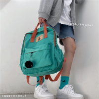 书包女大学生原宿风ulzzang日系韩版时尚背包女双肩包包2021新款 湖绿色
