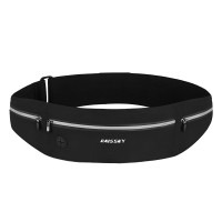 HAISSKY跑步腰包男女户外健身莱卡防水贴身隐形8英寸通用手机腰包 经典黑[通用]