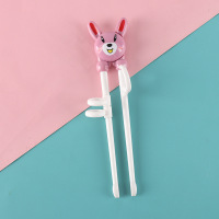 幼儿婴儿宝宝小孩子儿童初学筷子学习筷训练筷练习筷一2三3-4-5岁 粉兔X1双