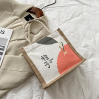 大容量包女帆布包2021新款潮日韩ins休闲单肩手提大学生上课大包 橙子