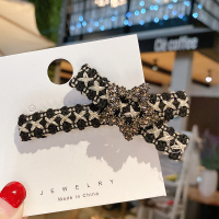 韩版简约成人发夹 日韩交叉设计边夹刘海夹镶钻鸭嘴夹发饰头饰品 五角星款 长约8厘米