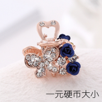 发夹后脑勺小抓夹小巧韩国精致刘海夹女夹子发卡头饰顶夹头发小号 [刘海夹26]#蝴蝶蓝