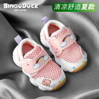 学步鞋女宝宝凉鞋网男童春夏款0-1-3岁2防滑软底不掉婴儿机能鞋 K款-粉色 15码(内长11.5厘米) 适合脚长10.