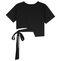 温柔风连衣裙女2021新款春夏小个子茶歇法式桔梗气质小裙子两件套 单件黑色T恤 S