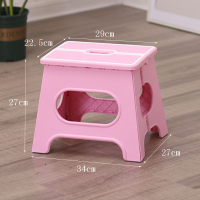 瀛欣加厚塑料折叠小板凳便携式创意手提椅子家用成人矮凳儿童马扎 粉红色