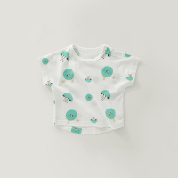 男童女童短袖t恤2021新款洋气婴儿上衣夏季薄款宝宝半袖儿童夏装 白底印乒乓球 66cm