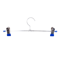 多功能防滑不锈钢裤架成人夹子衣架裤架多功能伸缩衣柜裙裤夹 蓝色 20个