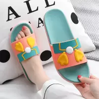 拖鞋女夏季可爱外穿2021新款防滑室内家用情侣家居浴室厚底凉拖男 粉天蓝 36-37适合35-36脚