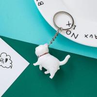 小猫咪钥匙扣女可爱汽车钥匙链挂件情侣一对背包包挂饰创意礼物 白色小猫链