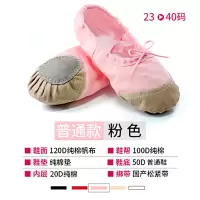 舞蹈鞋儿童女练功软底鞋幼儿形体成人猫爪鞋跳舞鞋中国舞芭蕾舞鞋 普通款-粉色 23