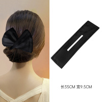 蝴蝶结头饰女夏懒人丸子头扭扭盘发神器2021新款发插发带女绑发夹 百搭黑