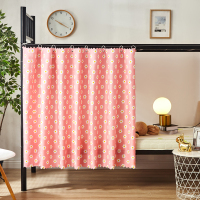 宿舍床帘上下铺女学生遮光帘大学寝室男床围挡布窗帘上下床帘子 粉色花田1片(围正面) 1.2m(4英尺)床