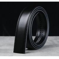 皮带男真皮不带头自动扣腰带牛皮青年无头皮带带身韩版商务裤带条 [黑色]自动扣 3.5CM宽 105cm