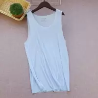 超薄无痕!成人款随心裁男士网眼背心 镂空弹力无袖家居睡衣夏季 成人男款随心裁网眼背心 蓝 L,165-170cm,120