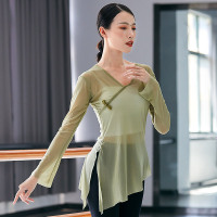 古典舞舞蹈纱衣成人女飘逸练功服现代民族舞中国舞身韵服演出服 皇后绿 S