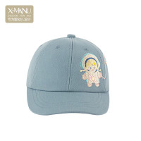 一三岁儿童女婴儿防晒帽子网眼透气男宝宝夏薄款小月龄鸭舌遮阳帽 天蓝色宇航员棒球帽 48码(适合头围46cm-48cm)建