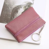 复古韩版短款小零钱包女士迷你时尚百搭硬币包手拿超薄钥匙包卡包 豆粉
