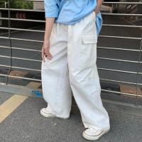 2021春季新款日系复古潮牌宽松bf工装休闲裤阔腿拖地裤男女ins潮 白色 M