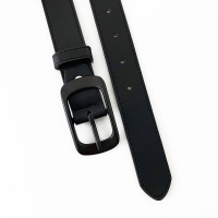 复古黑扣皮带女简约百搭韩国学生潮流时尚个性裤腰带男装饰牛仔裤 皮带 黑扣 黑色