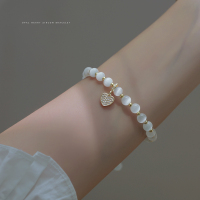 爱心猫眼石手链女夏ins小众设计女生简约闺蜜学生手串森系冷淡风 猫眼石爱心手链