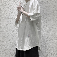 @港仔文艺男 复古男装短袖T恤夏季潮流宽松百搭圆领情侣半袖上衣 白色 M