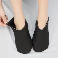 春夏薄款大人地板袜室内点胶防滑底成人男女袜套厚底隔凉早教鞋袜 薄款袜套:黑色 成人女款:建议35-40码