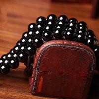 黑玛瑙散珠半成品 diy水晶手链项链串穿黑色珠子男女饰品配件 4MM（每条）90颗左右