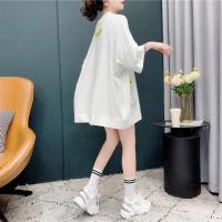 2021新款短袖t恤女大码女装设计感小众宽松夏季中长款慵懒风上衣 白色 M(适合80-110斤)