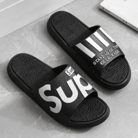 拖鞋男潮流室外夏季家用时尚外穿韩版个性情侣凉拖男士沙滩一字拖 9089油漆白(偏小一,脚宽选大两码) 40