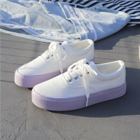 小白鞋女2021年新款夏季学生韩版百搭鞋子ins潮板鞋帆布鞋ulzzang 白紫 35