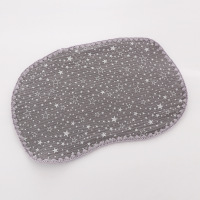 夏季纱布透气新生婴儿云片小枕头宝宝平枕巾幼儿0到3岁6个月以上1 灰色星星 10层纱布