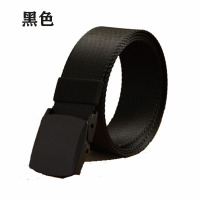 帆布腰带男士皮带女士自动扣休闲牛仔裤真皮本命年牛皮年轻人奢侈 黑色