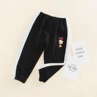 儿童裤子夏季薄款冰雪奇缘女童防蚊裤洋气女宝宝白雪公主休闲长裤 Q版白雪黑色 90码