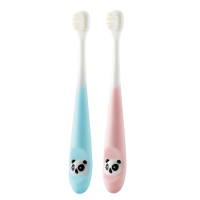 儿童牙刷软毛超细万毛1-2-3-4-5-6岁以上婴幼儿乳牙宝宝牙膏套餐 [升级款]2支装(蓝+粉)