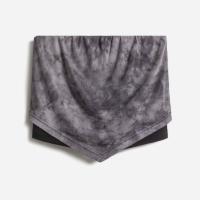 你好卡农 一字领抹胸背心露肩性感短款扎染网面双层无袖上衣女 黑灰色 S