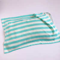 儿童竹纤维冰丝枕巾婴儿凉滑夏季吸汗垫巾成人宝宝枕席夏凉枕巾 婴童蓝条35*50cm (2条装)